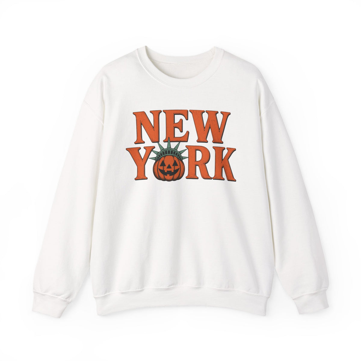New York Pumpkin Statue Crewneck Sweatshirt | NYC Halloween