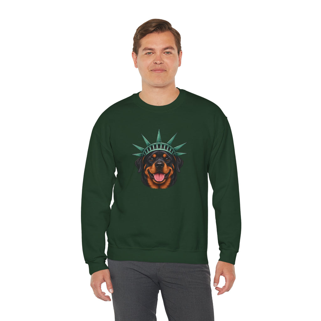 Rottweiler Statue of Liberty Sweatshirt
