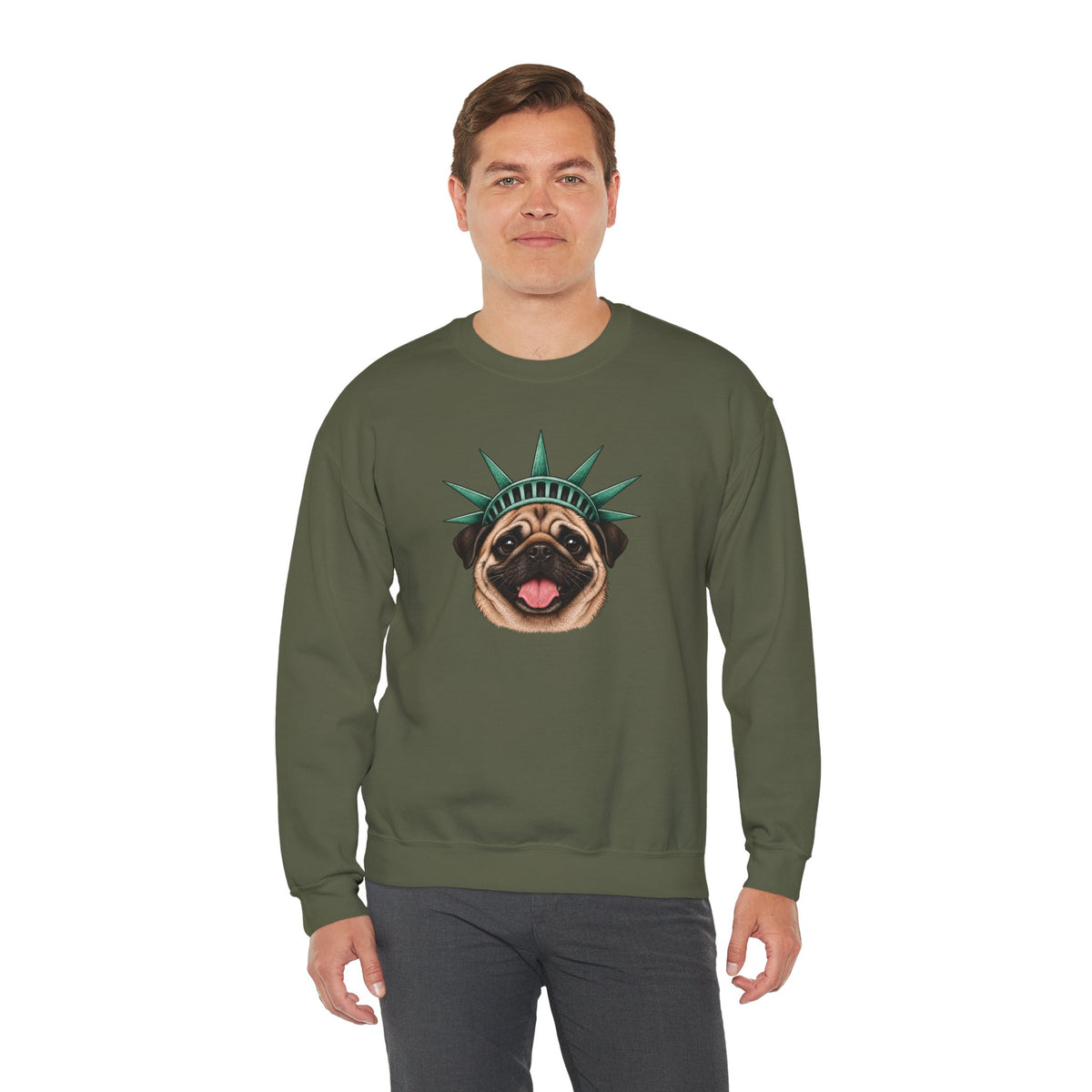 Pug Statue of Liberty Sweatshirt