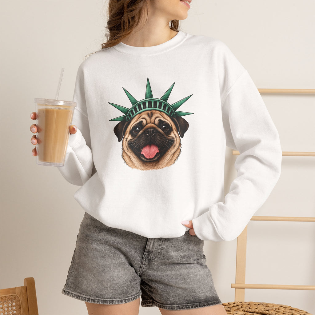Pug Statue of Liberty Sweatshirt