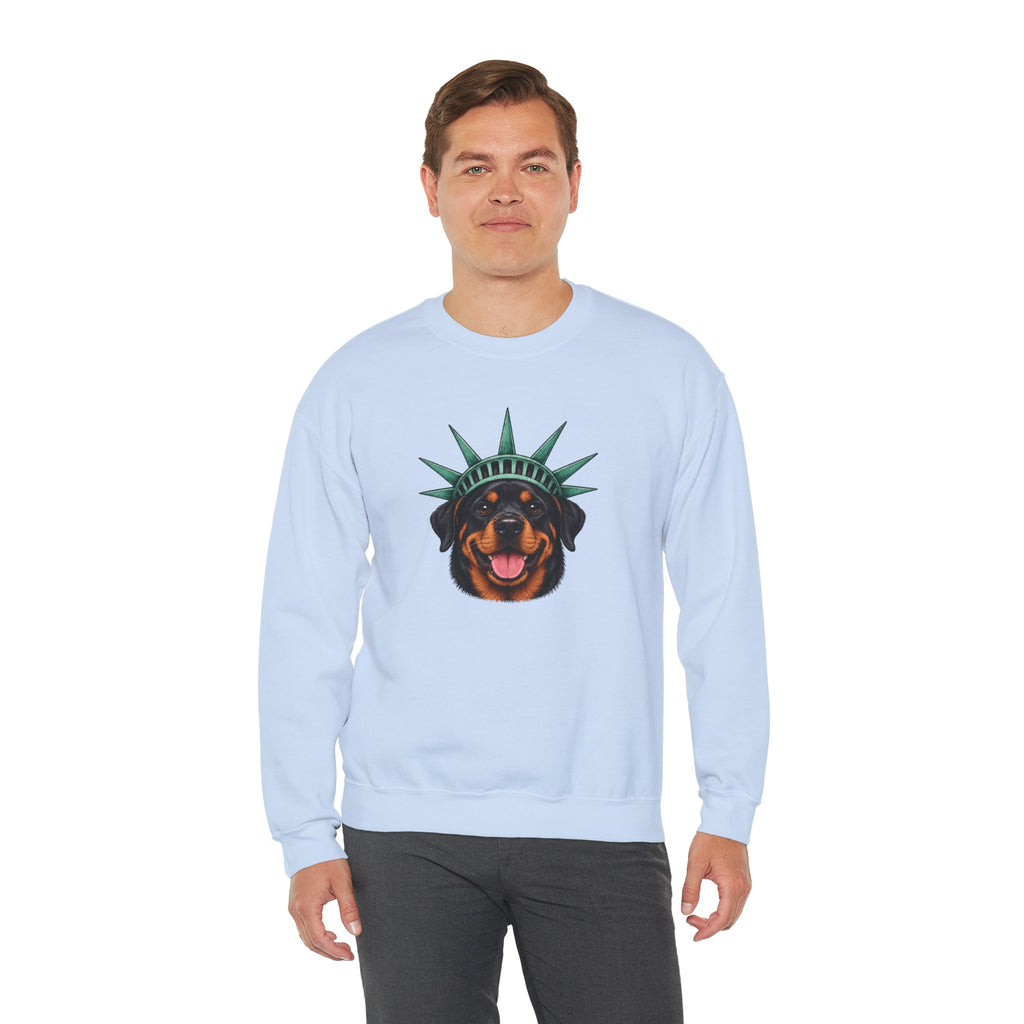 Rottweiler Statue of Liberty Sweatshirt
