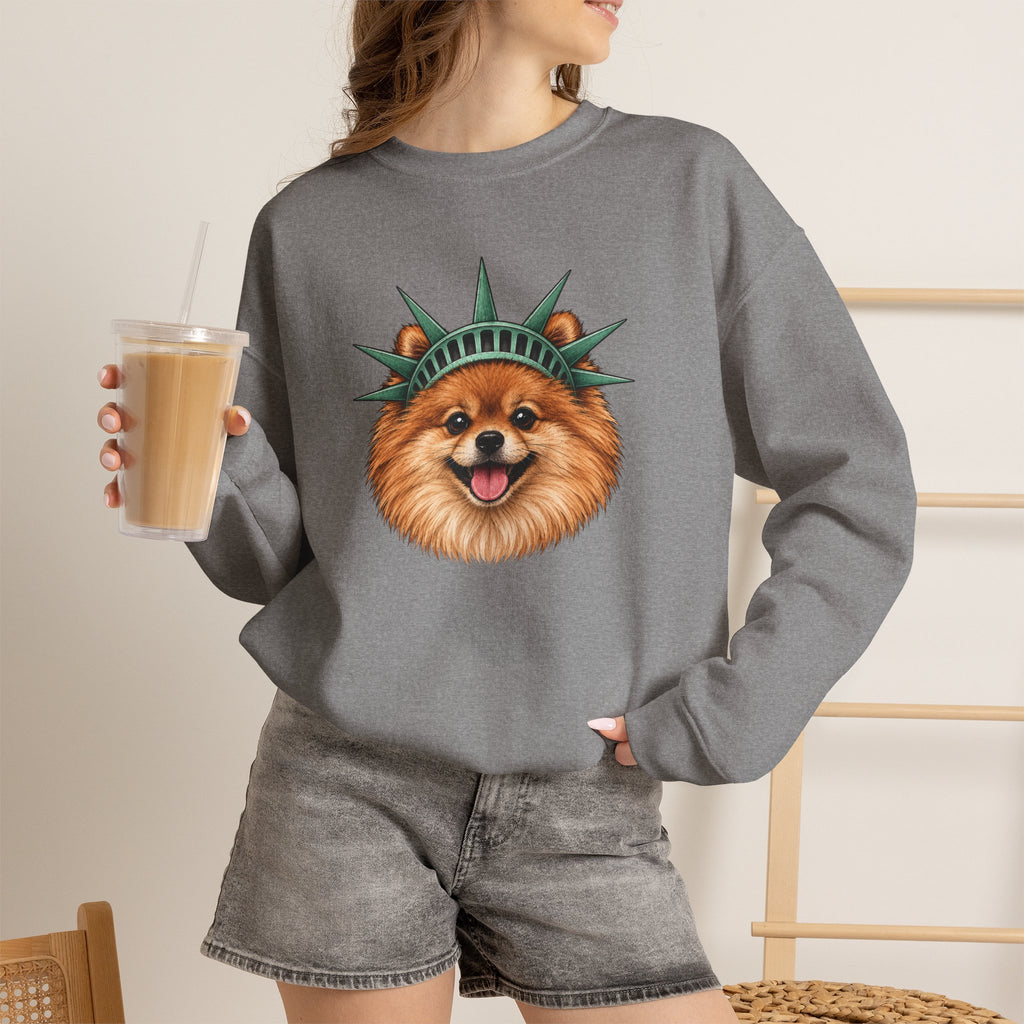 Pomeranian Statue of Liberty Sweatshirt