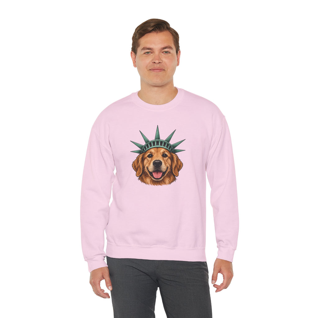 Golden Retriever Statue of Liberty Sweatshirt