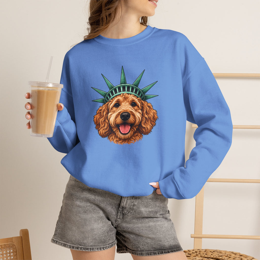 Goldendoodle Statue of Liberty Sweatshirt