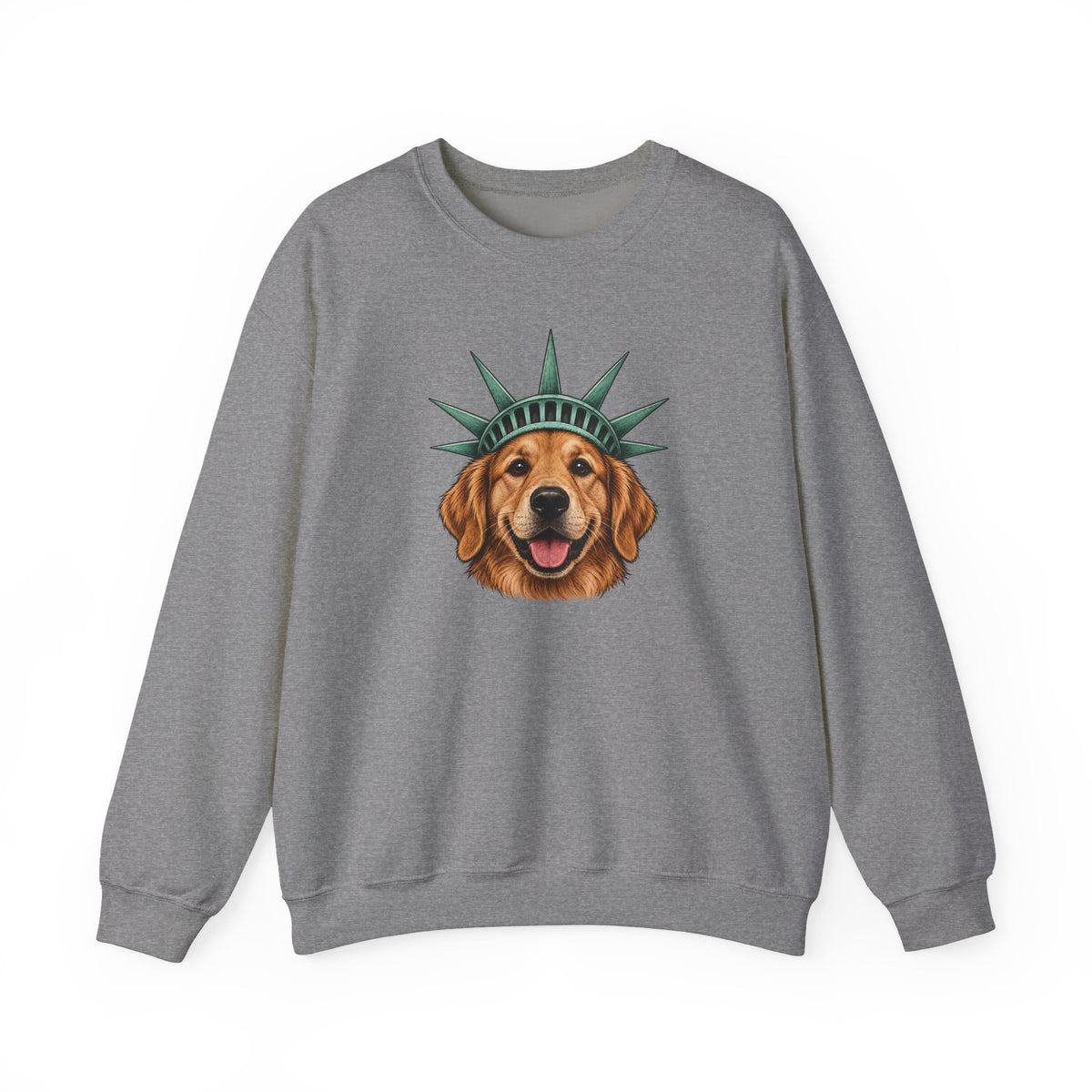 Golden Retriever Statue of Liberty Sweatshirt