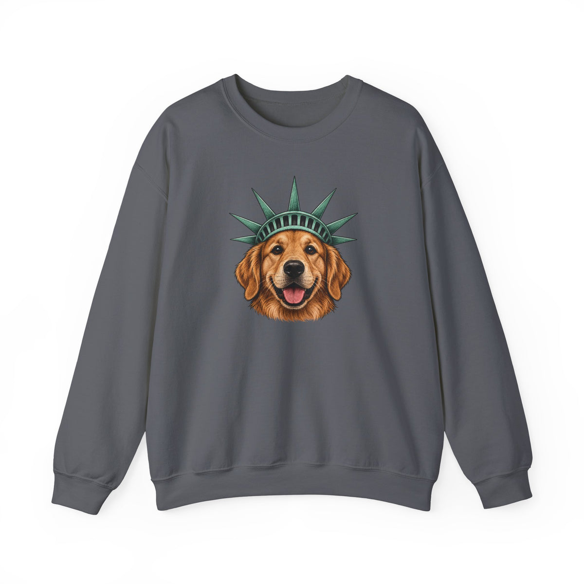 Golden Retriever Statue of Liberty Sweatshirt