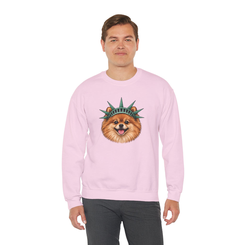 Pomeranian Statue of Liberty Sweatshirt
