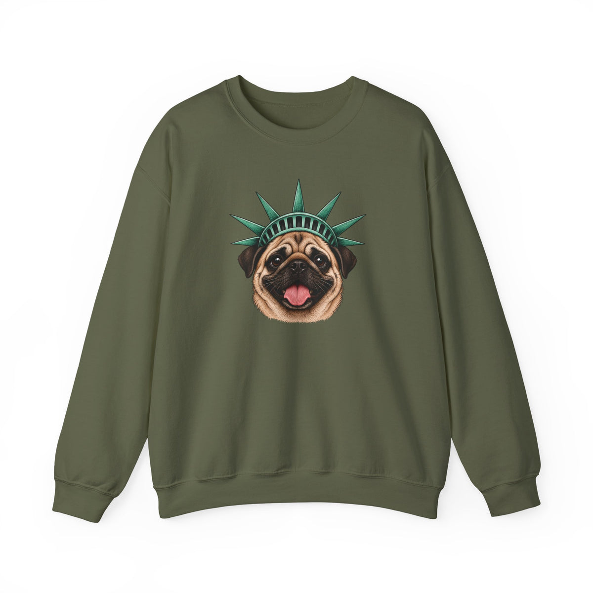 Pug Statue of Liberty Sweatshirt