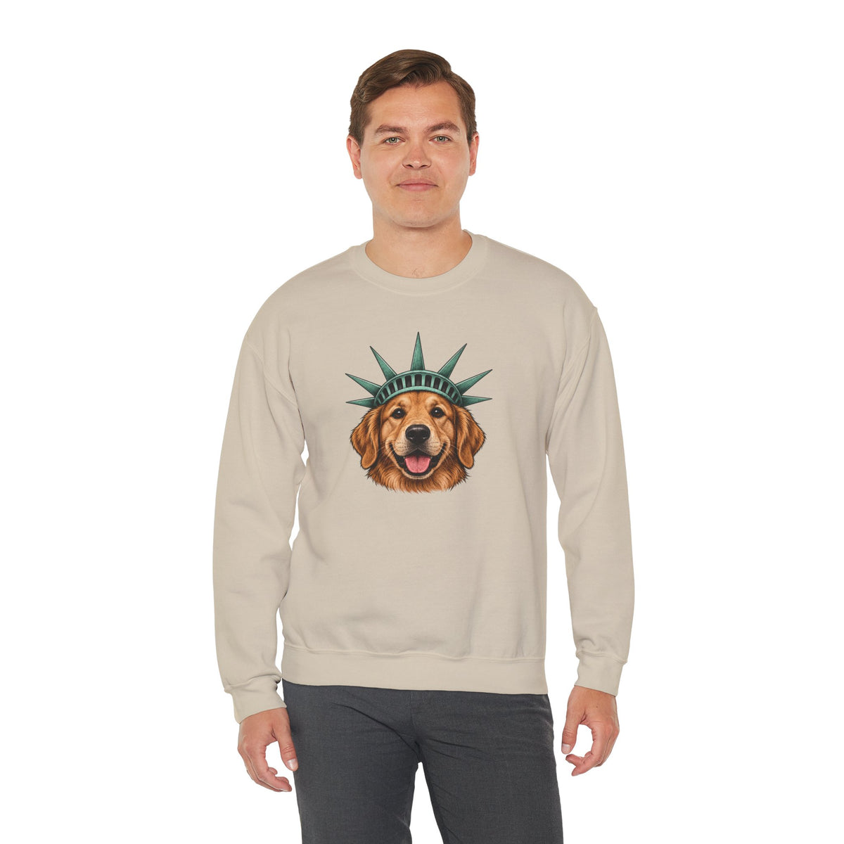 Golden Retriever Statue of Liberty Sweatshirt