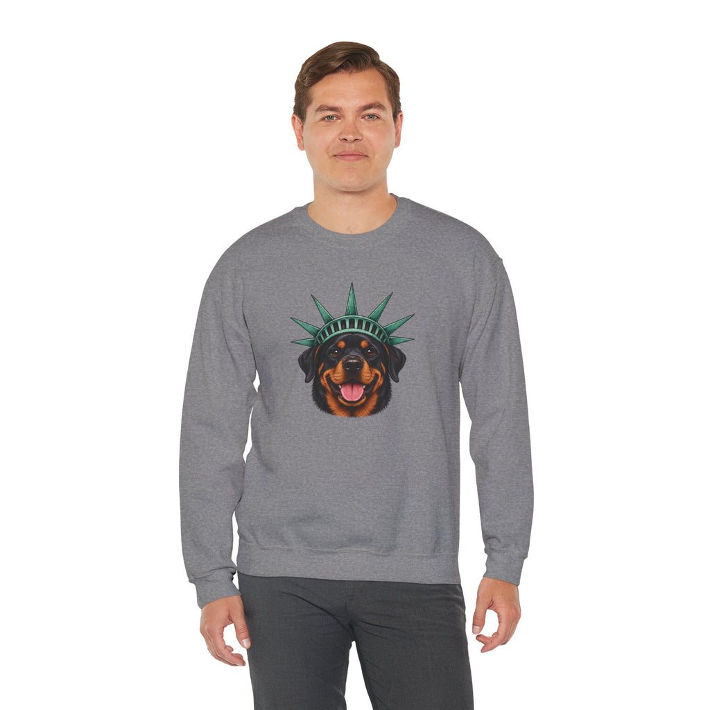 Rottweiler Statue of Liberty Sweatshirt