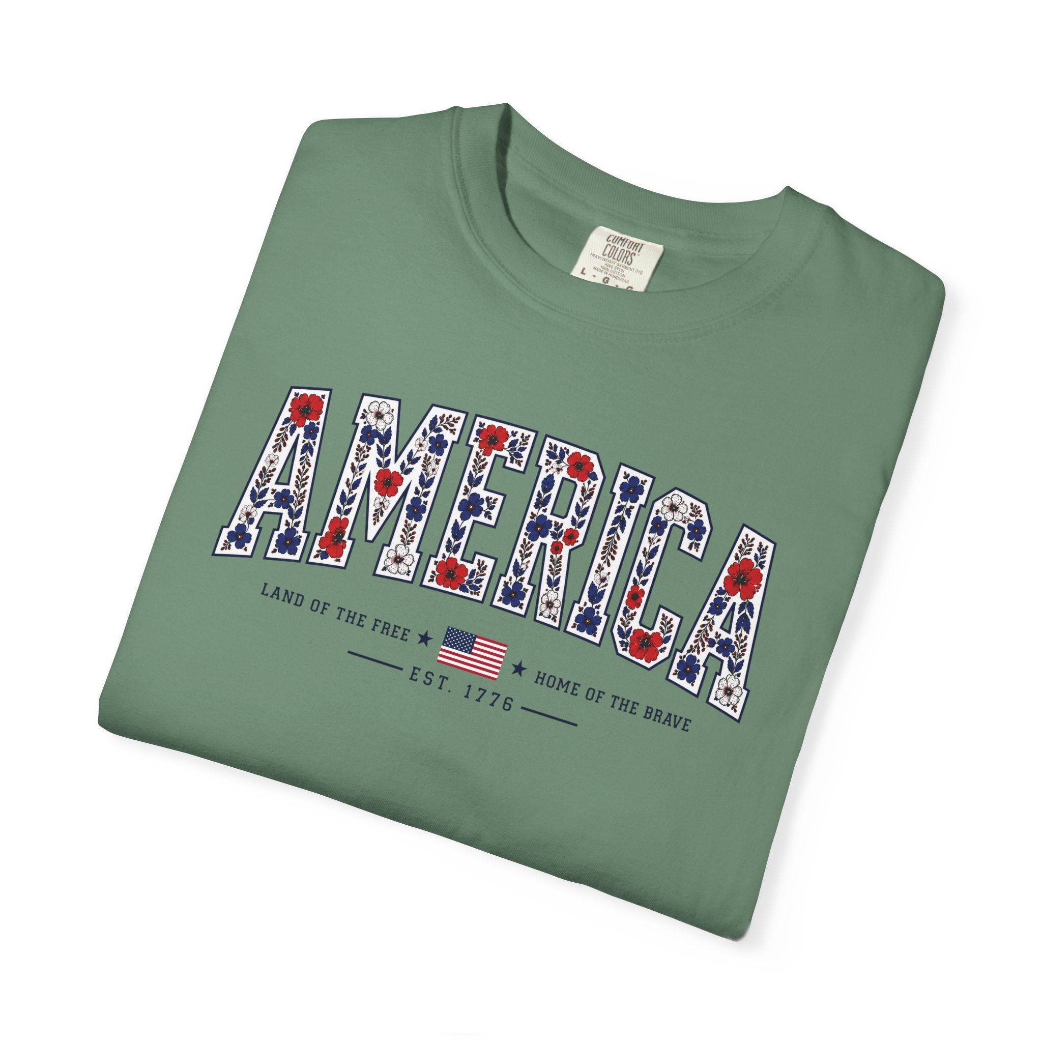 America Floral Tee