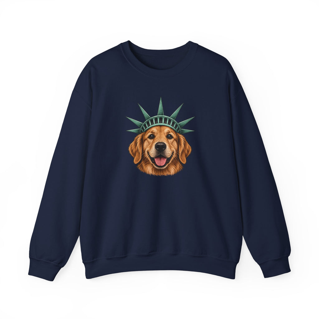Golden Retriever Statue of Liberty Sweatshirt