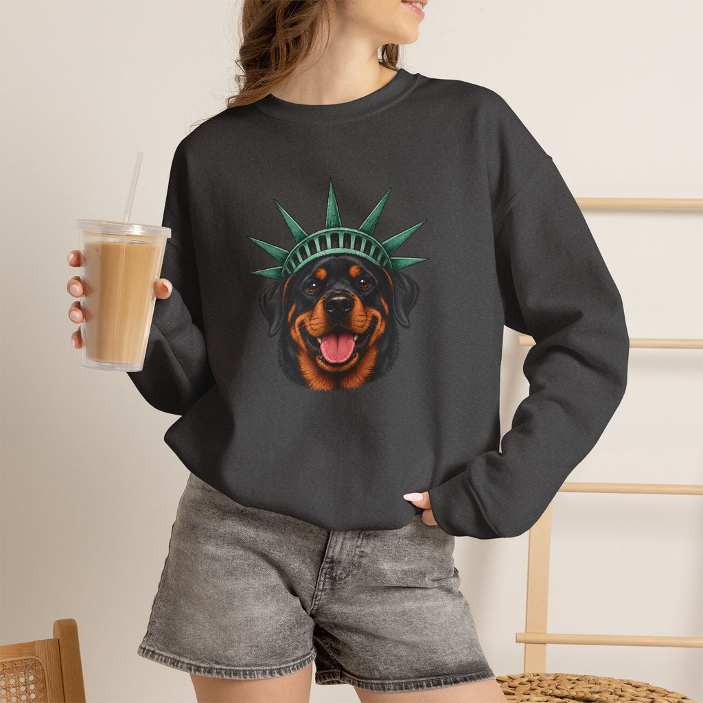 Rottweiler Statue of Liberty Sweatshirt