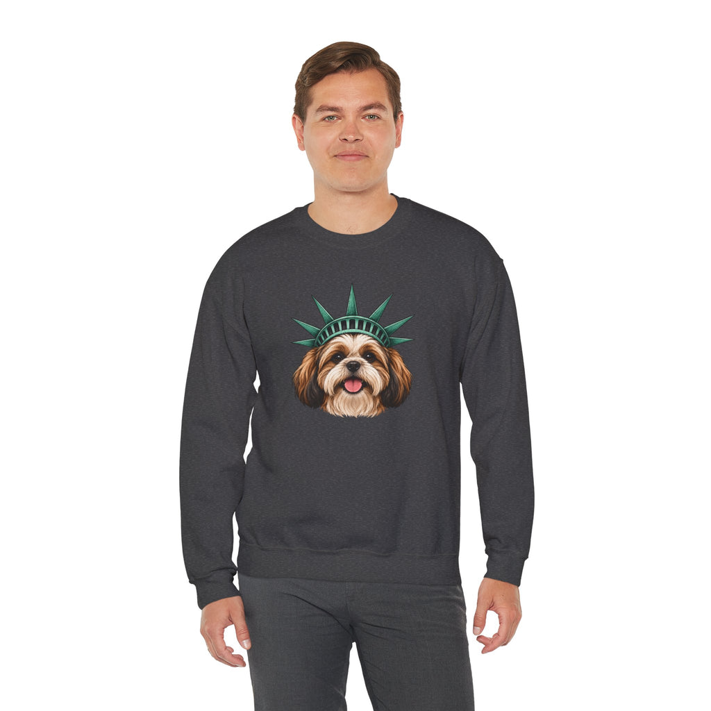 Shih Tzu Statue of Liberty Sweatshirt