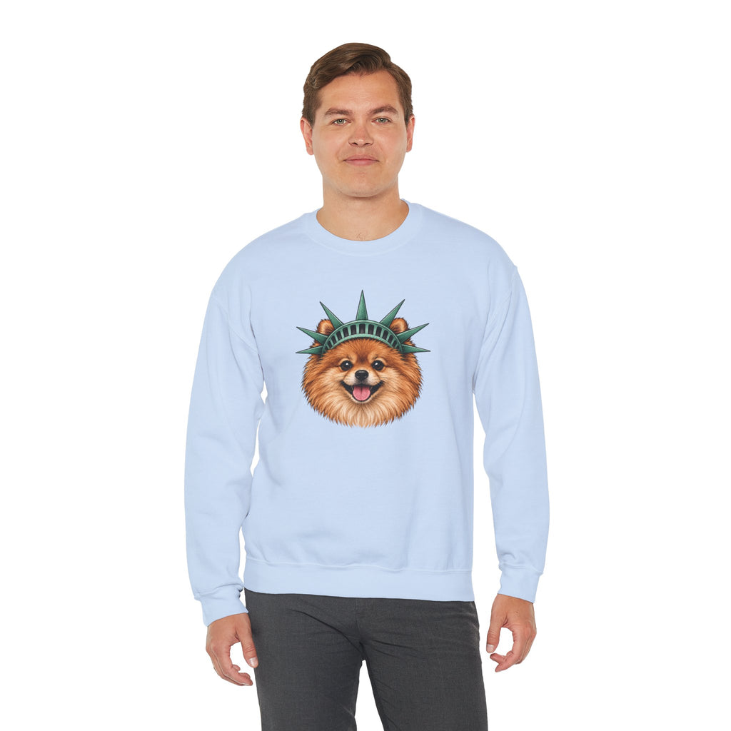 Pomeranian Statue of Liberty Sweatshirt