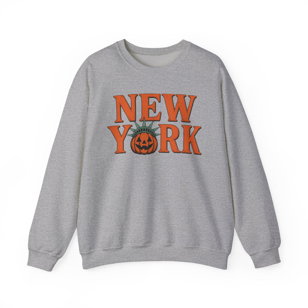 New York Pumpkin Statue Crewneck Sweatshirt | NYC Halloween