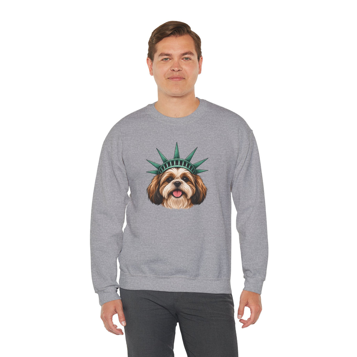 Shih Tzu Statue of Liberty Sweatshirt