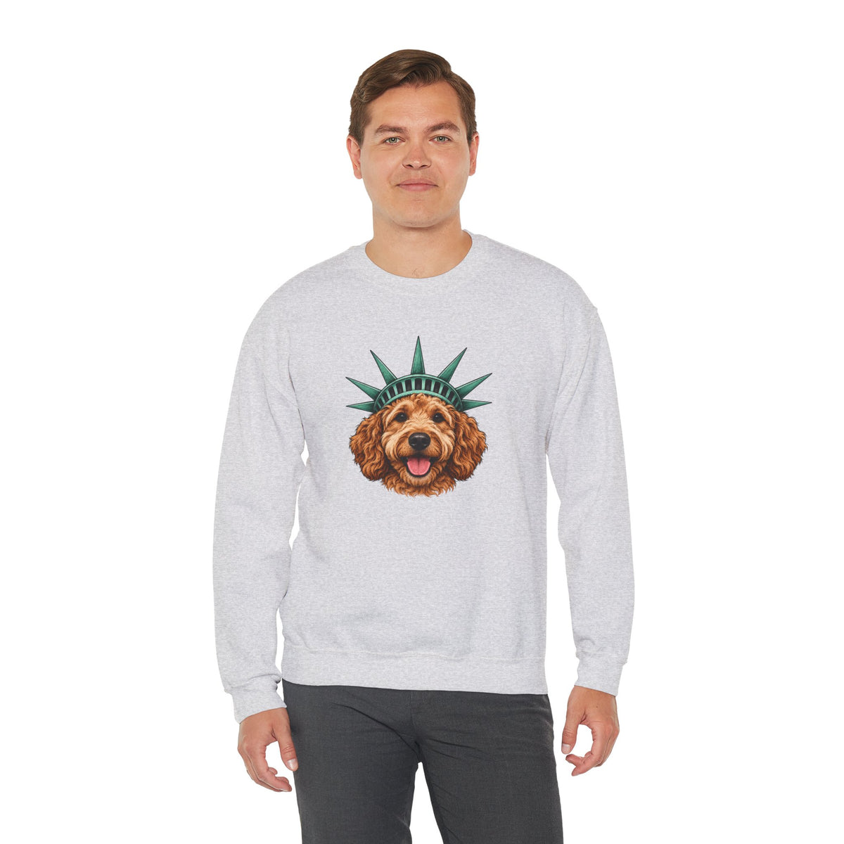 Goldendoodle Statue of Liberty Sweatshirt
