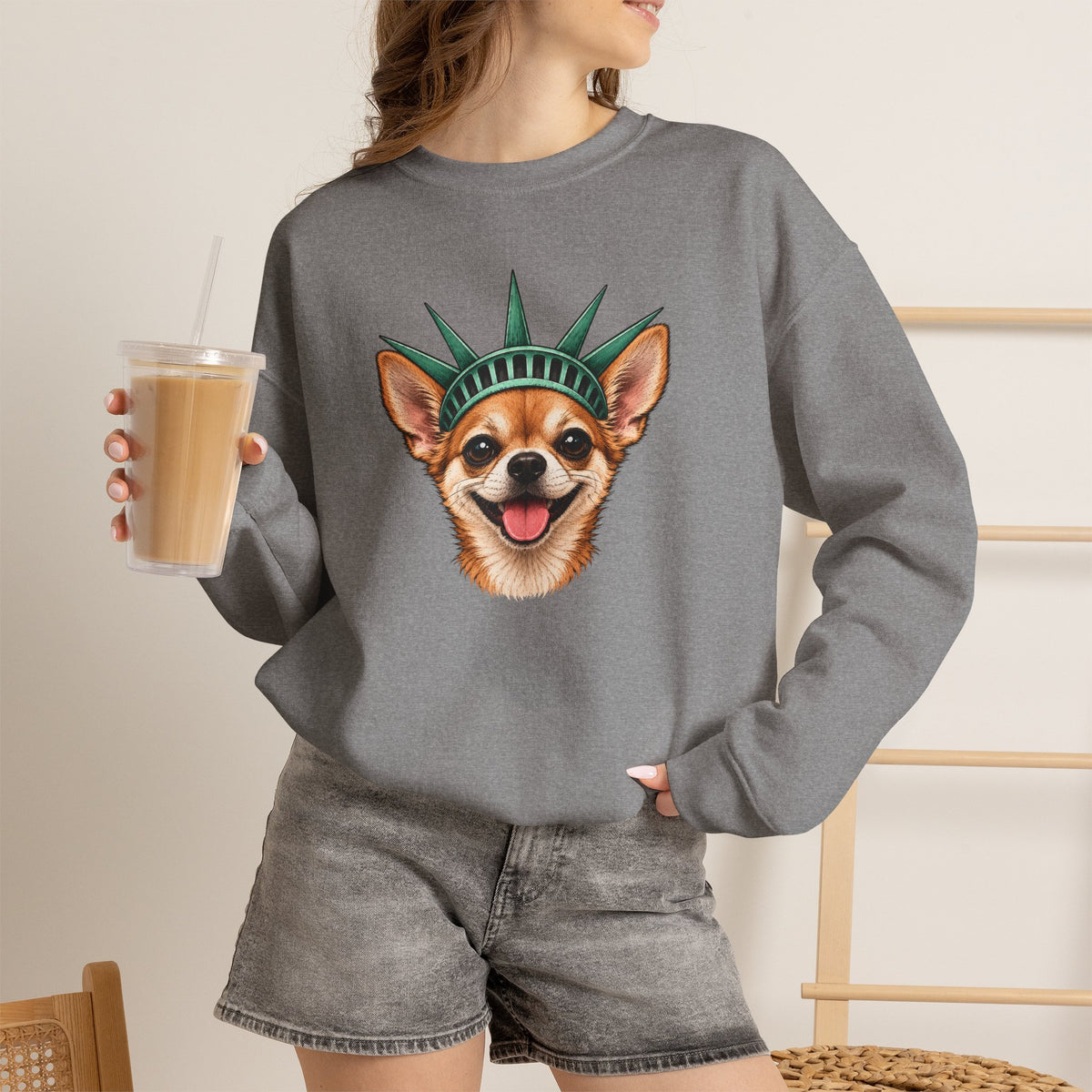 Chihuahua Statue of Liberty Sweatshirt
