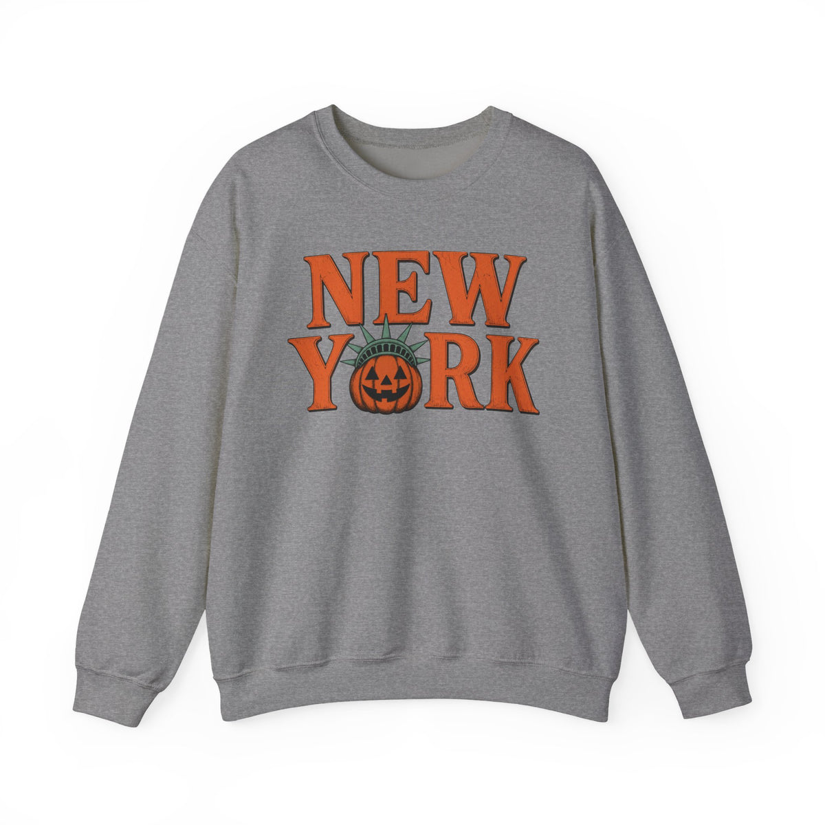 New York Pumpkin Statue Crewneck Sweatshirt | NYC Halloween