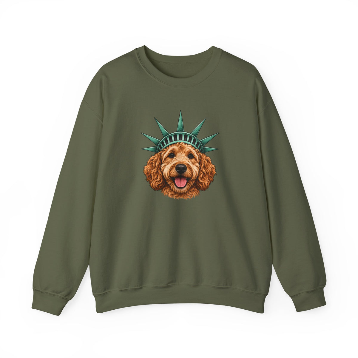 Goldendoodle Statue of Liberty Sweatshirt