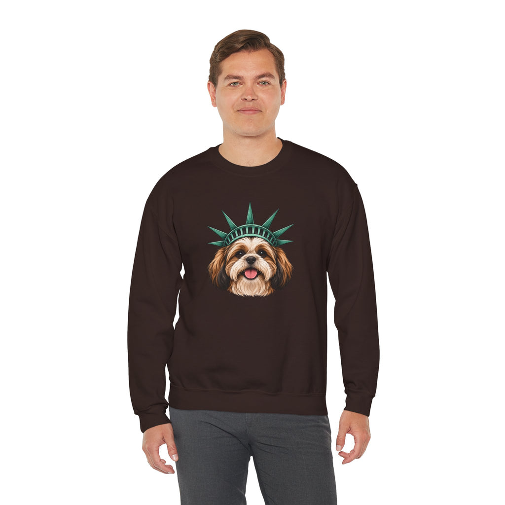 Shih Tzu Statue of Liberty Sweatshirt