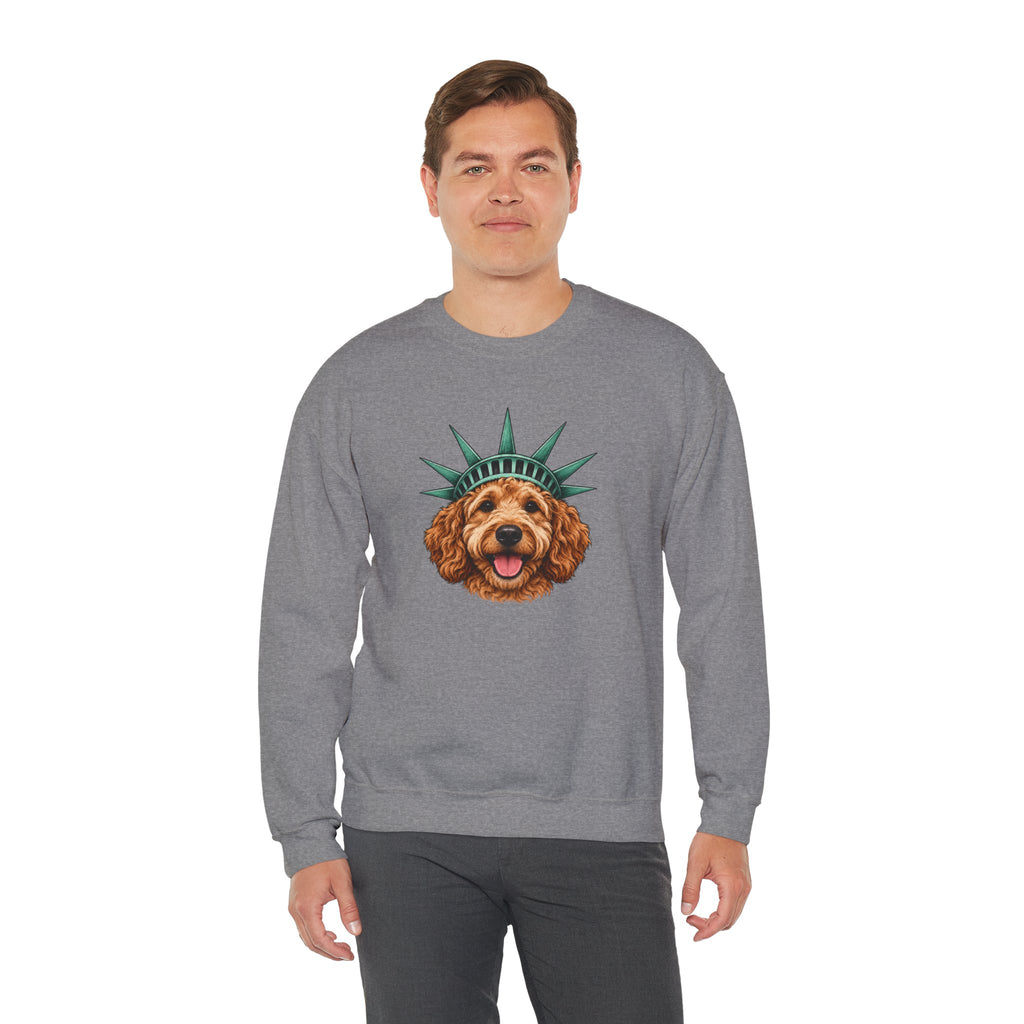 Goldendoodle Statue of Liberty Sweatshirt