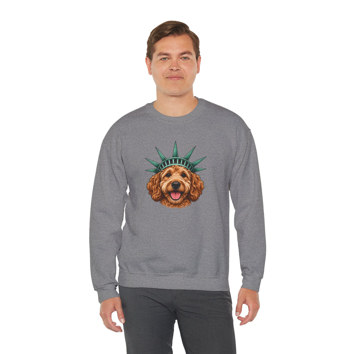 Goldendoodle Statue of Liberty Sweatshirt