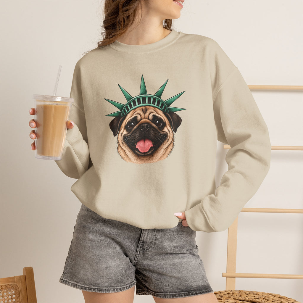 Pug Statue of Liberty Sweatshirt