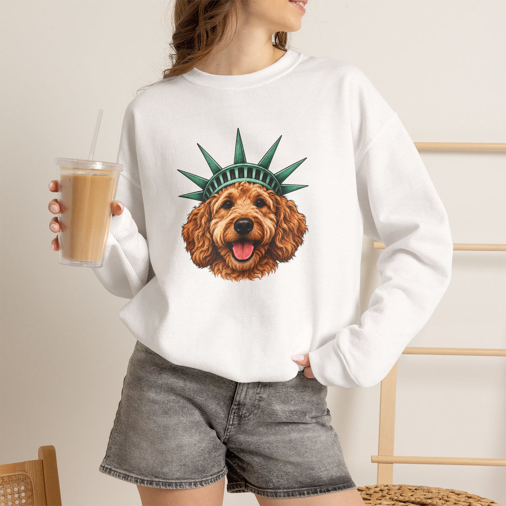 Goldendoodle Statue of Liberty Sweatshirt