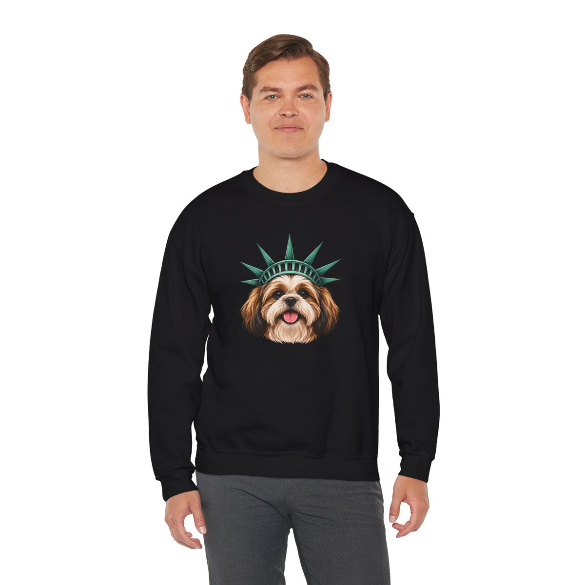 Shih Tzu Statue of Liberty Sweatshirt