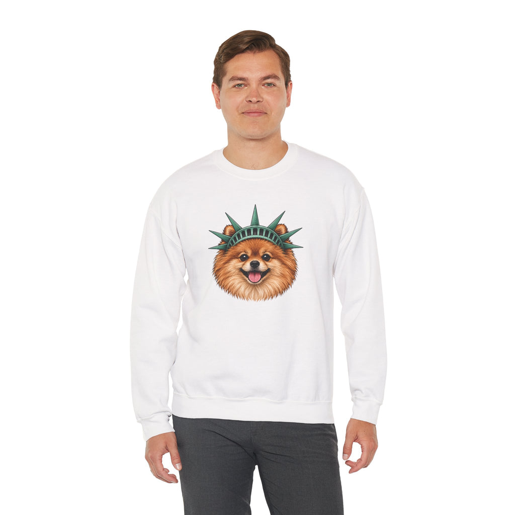 Pomeranian Statue of Liberty Sweatshirt