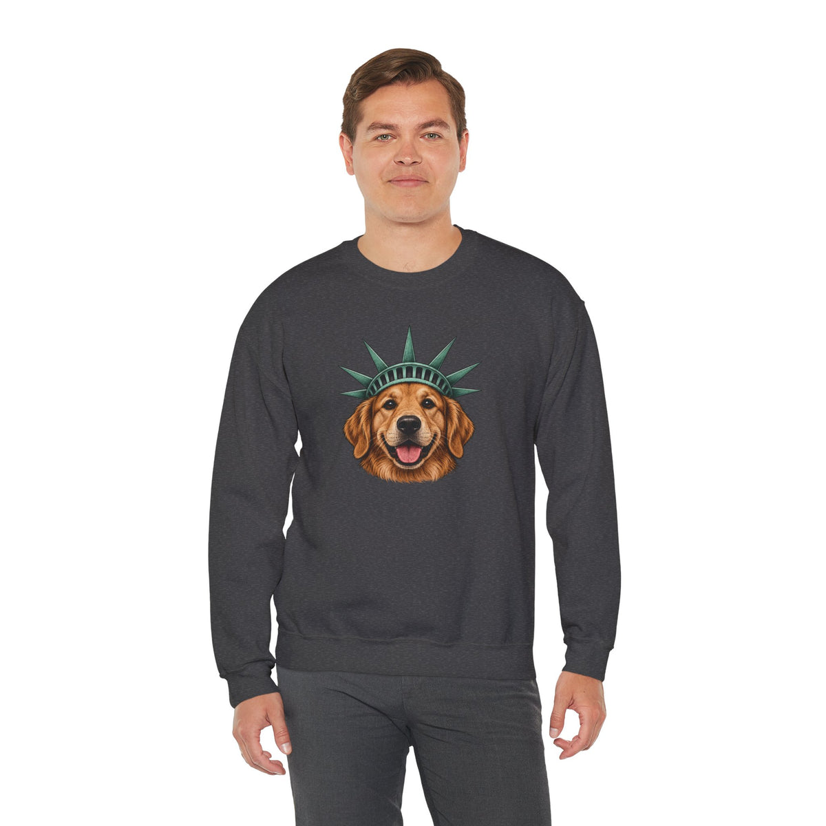 Golden Retriever Statue of Liberty Sweatshirt