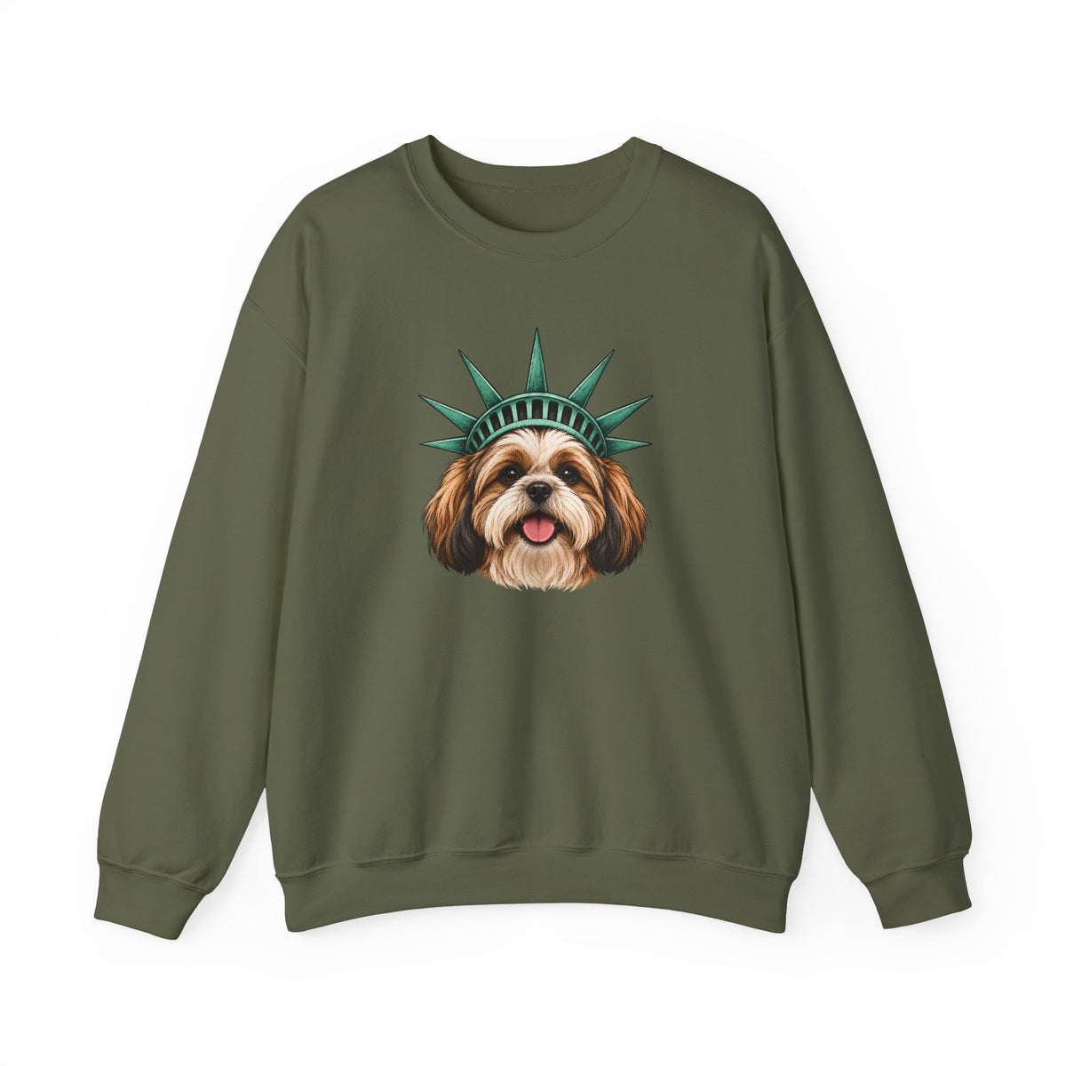 Shih Tzu Statue of Liberty Sweatshirt
