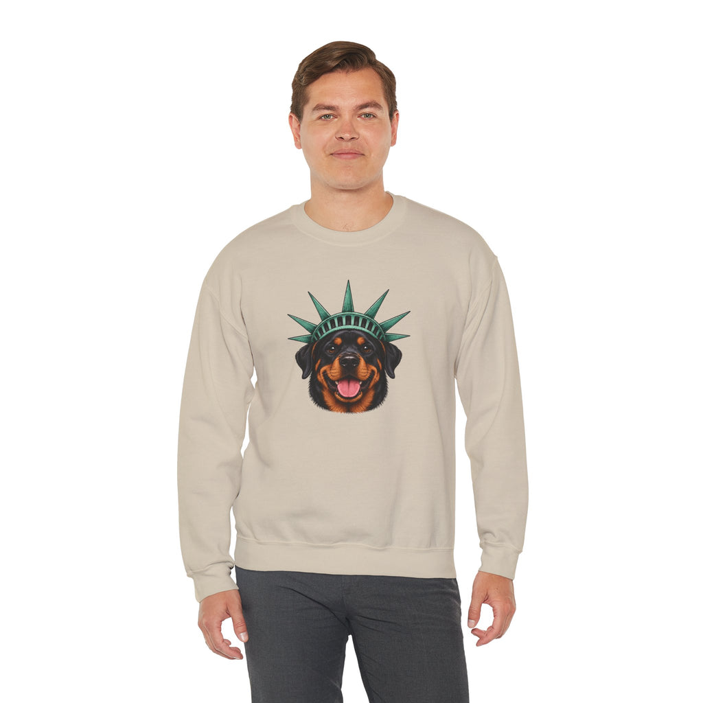 Rottweiler Statue of Liberty Sweatshirt