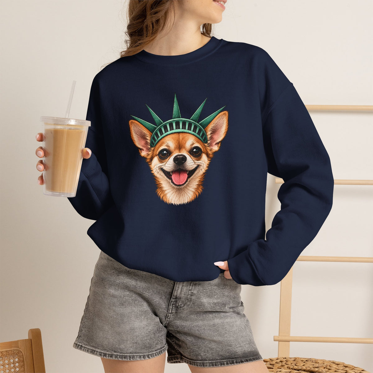 Chihuahua Statue of Liberty Sweatshirt