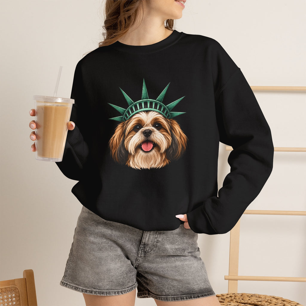 Shih Tzu Statue of Liberty Sweatshirt