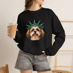 Shih Tzu Statue of Liberty Sweatshirt