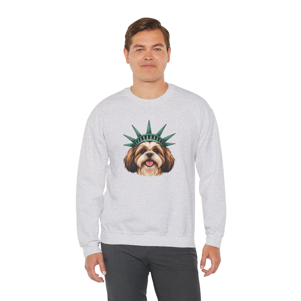 Shih Tzu Statue of Liberty Sweatshirt