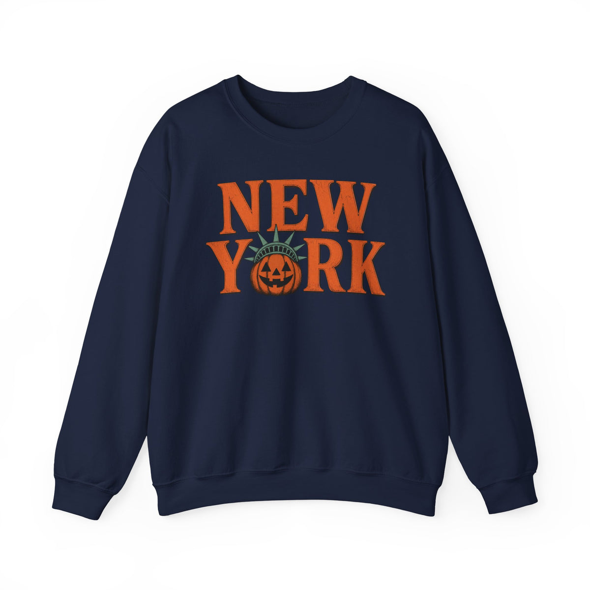 New York Pumpkin Statue Crewneck Sweatshirt | NYC Halloween