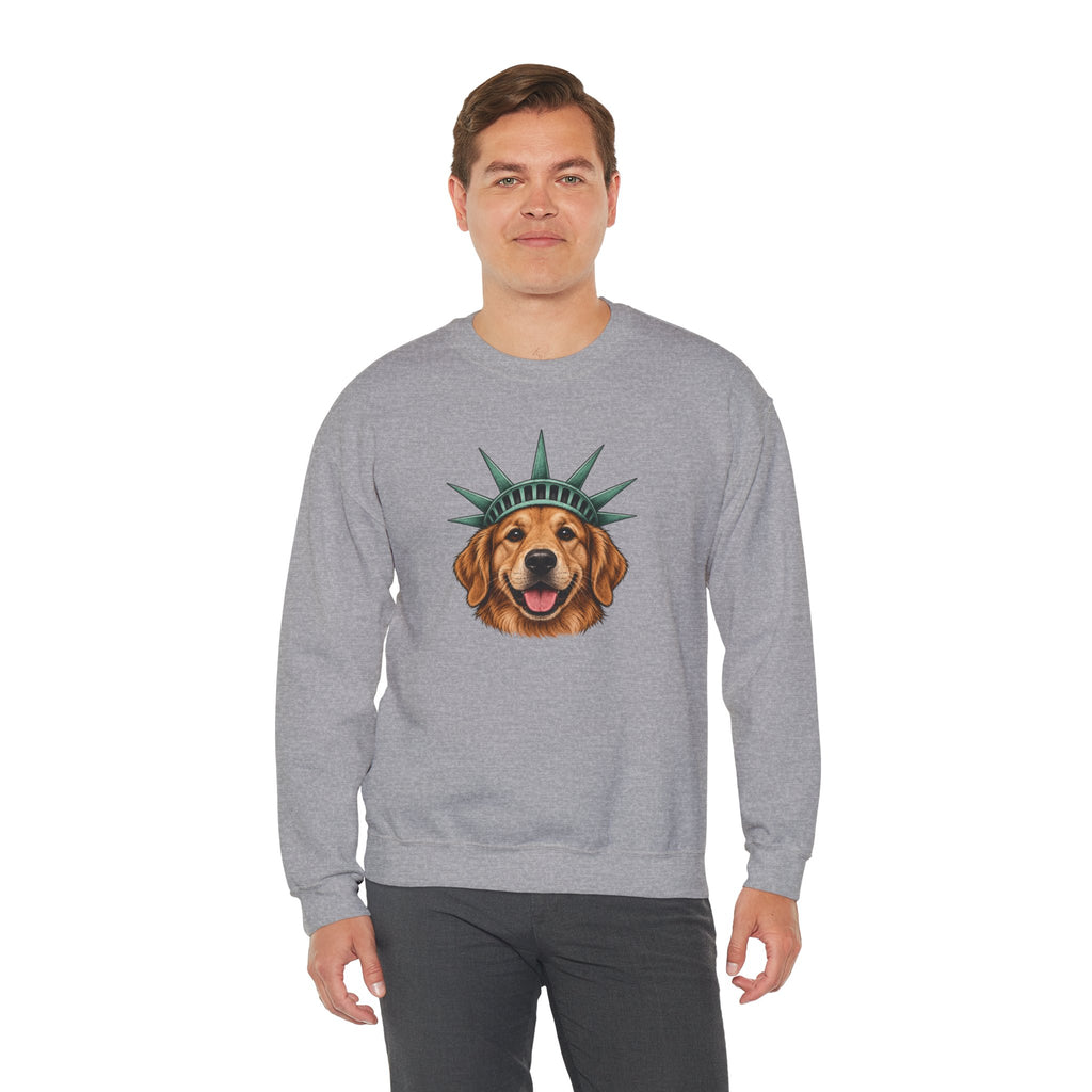 Golden Retriever Statue of Liberty Sweatshirt