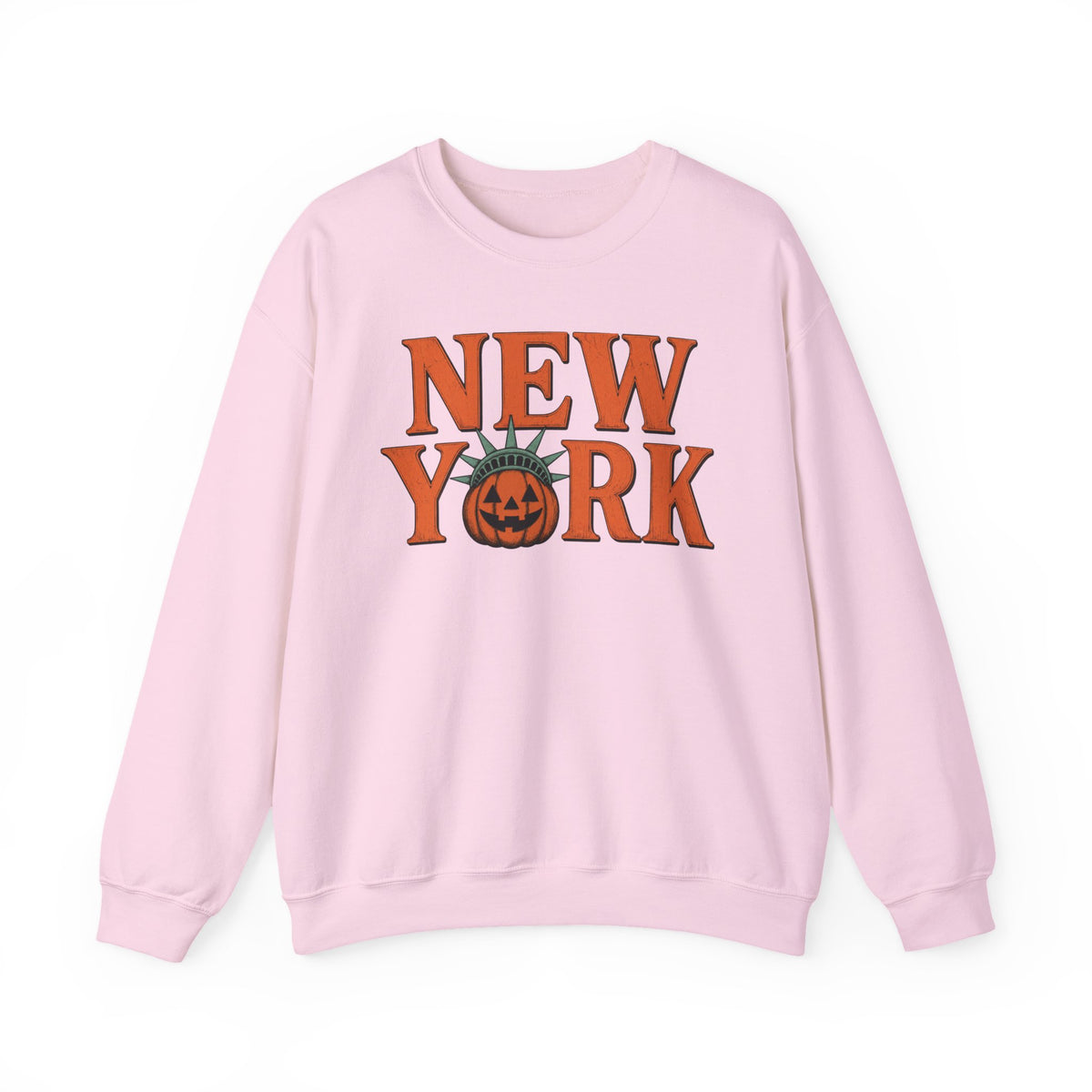 New York Pumpkin Statue Crewneck Sweatshirt | NYC Halloween