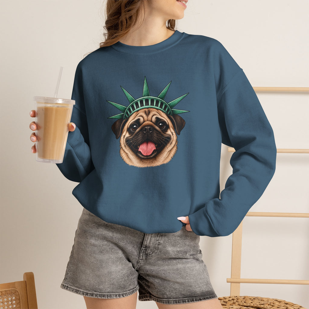 Pug Statue of Liberty Sweatshirt