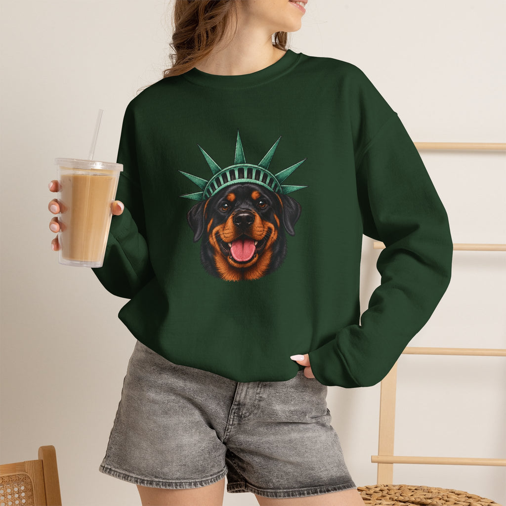 Rottweiler Statue of Liberty Sweatshirt