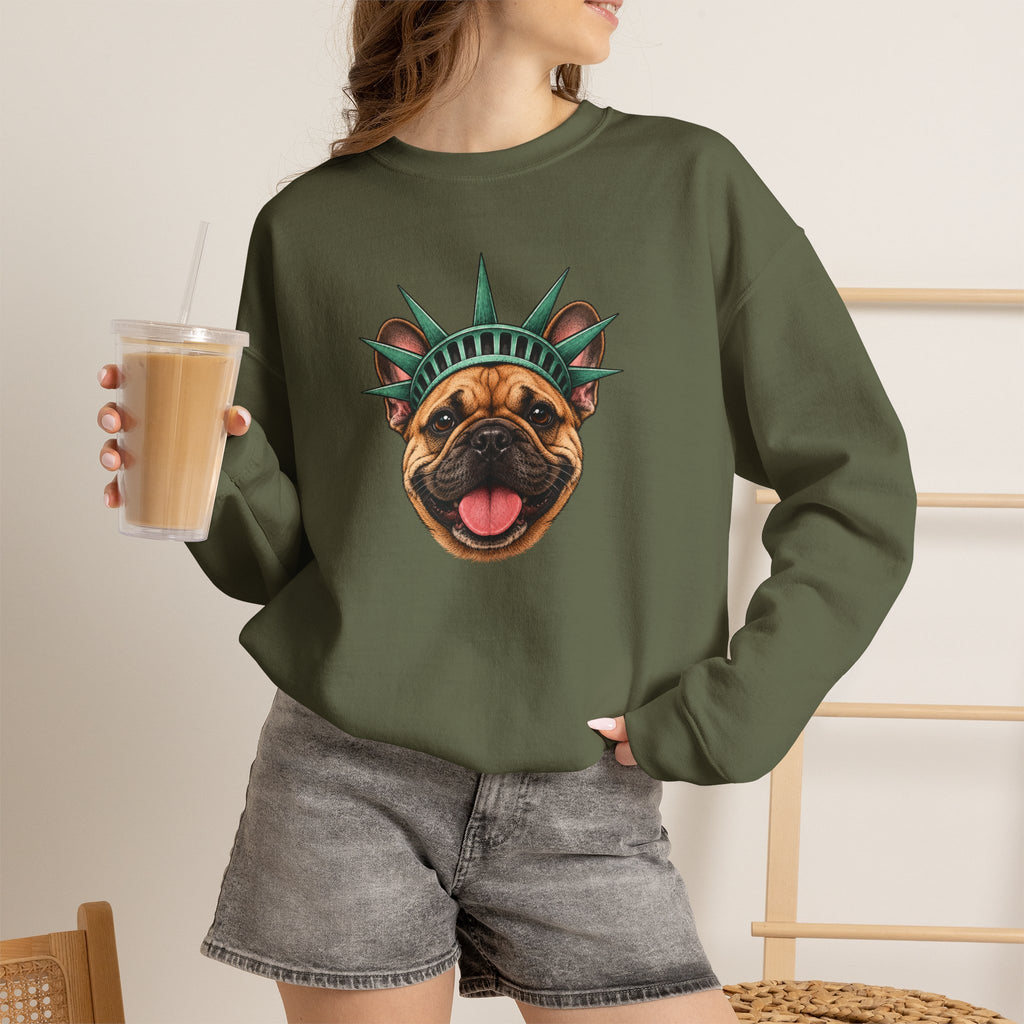 French Bulldog Statue of Liberty Sweatshirt