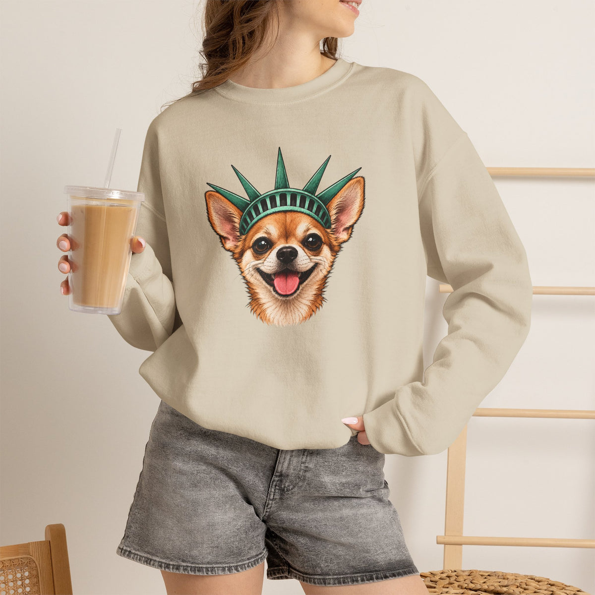 Chihuahua Statue of Liberty Sweatshirt
