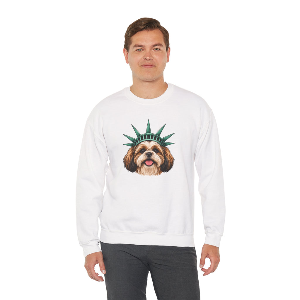Shih Tzu Statue of Liberty Sweatshirt