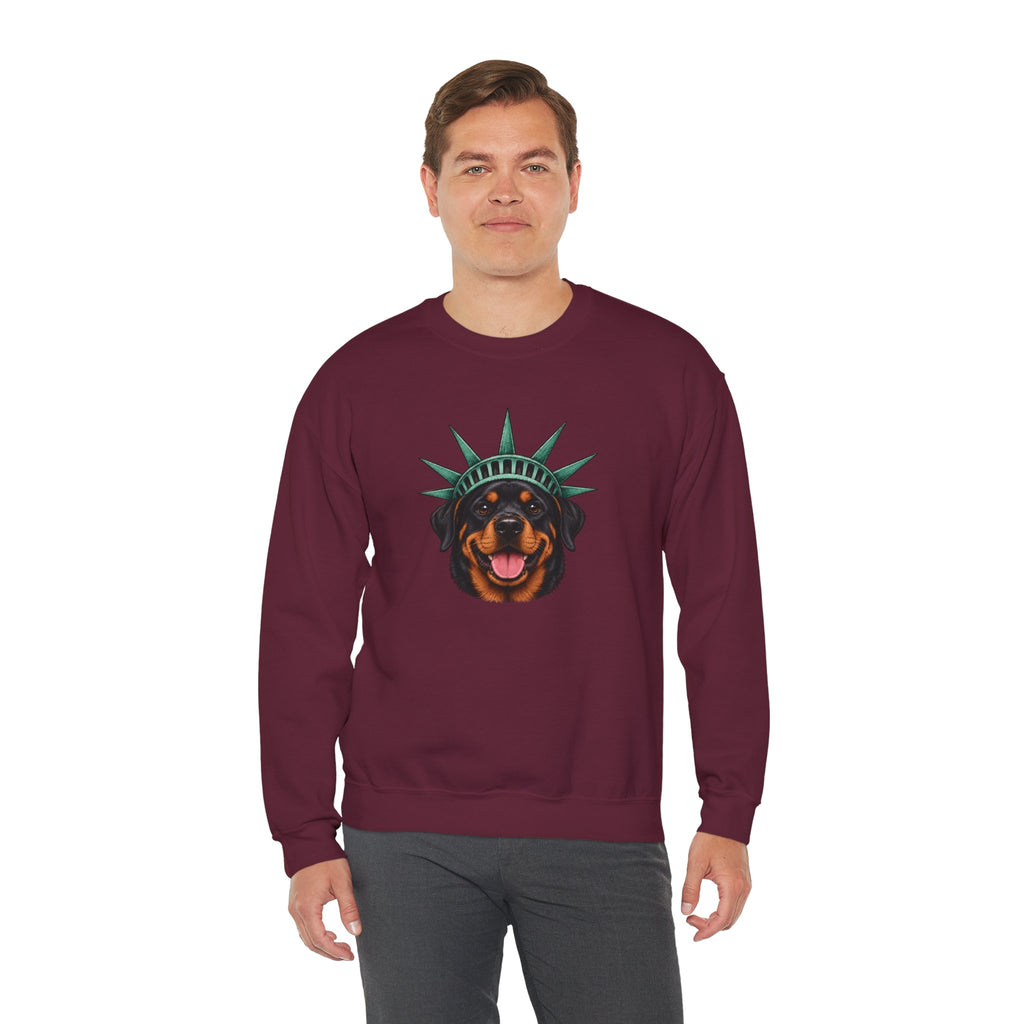 Rottweiler Statue of Liberty Sweatshirt