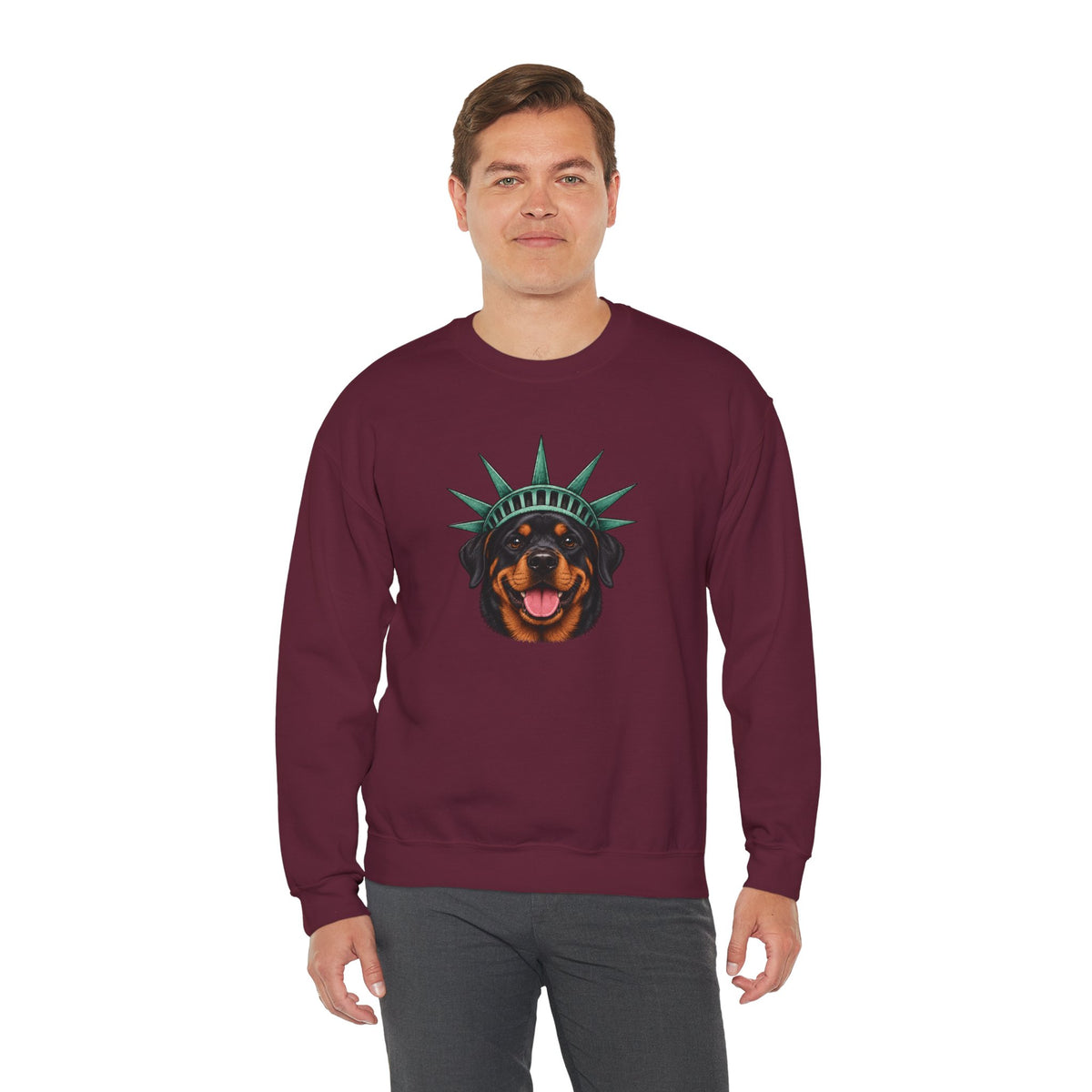 Rottweiler Statue of Liberty Sweatshirt