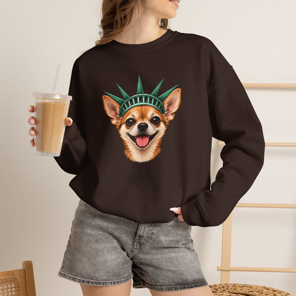 Chihuahua Statue of Liberty Sweatshirt